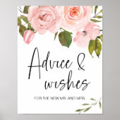 Blozende Roze Roos Bloemkaart & Cadeaubord Poster (Voorkant)