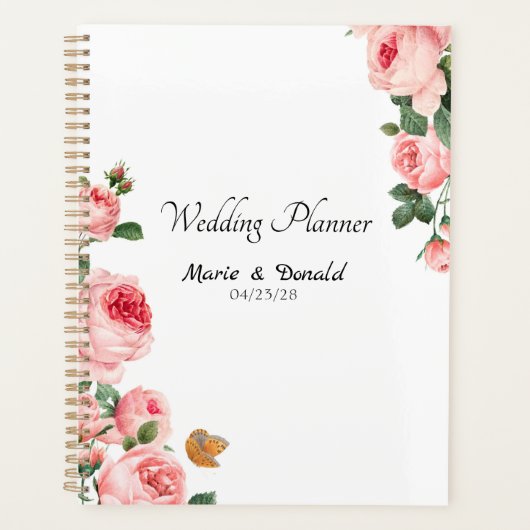 Blozende Roze Roos Planner (Voorkant)