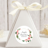 Blozende Roze Roos Ronde Sticker