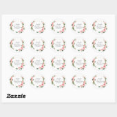 Blozende Roze Roos Ronde Sticker (Vel)