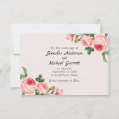 Blozende Roze Roos Save The Date (Achterkant)