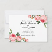 Blozende Roze Roos Save The Date (Achterkant)