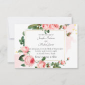 Blozende Roze Roos Save The Date (Achterkant)