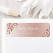 Blozende Roze Roze Goud Glitter Glans Folie Etiket (Insitu)