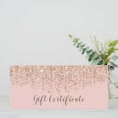 Blozende Roze & Roze Gouden Glitter Cadeaubon (Staand voorkant)