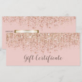 Blozende Roze & Roze Gouden Glitter Cadeaubon (Voorkant / Achterkant)