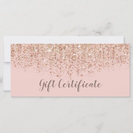 Blozende Roze & Roze Gouden Glitter Cadeaubon (Voorkant)