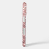 Blozende Roze Roze Gouden Glitter Naam Initiaal Case-Mate iPhone Case (Achterkant / Rechts)
