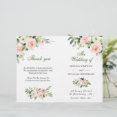 Blozende Roze Rozen Bloemen Trouwprogramma (Staand voorkant)