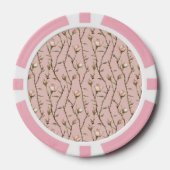Blozende Roze Rozen Bloemig Poker Chips (Voorkant)