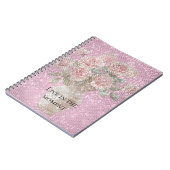 Blozende Roze Rozen Bloemige Glans Notitieboek (Linkerzijde)