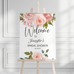 Blozende Roze Rozen Elegante Bloem Bruiloft Feest Poster