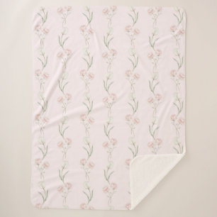 Blozende Roze Rozen Witte Tulpen Sherpa Deken