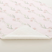 Blozende Roze Rozen Witte Tulpen Sherpa Deken (3/4)