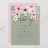 Blozende Roze Salie Bloem Bruiloft Script Budget (Voorkant / Achterkant)