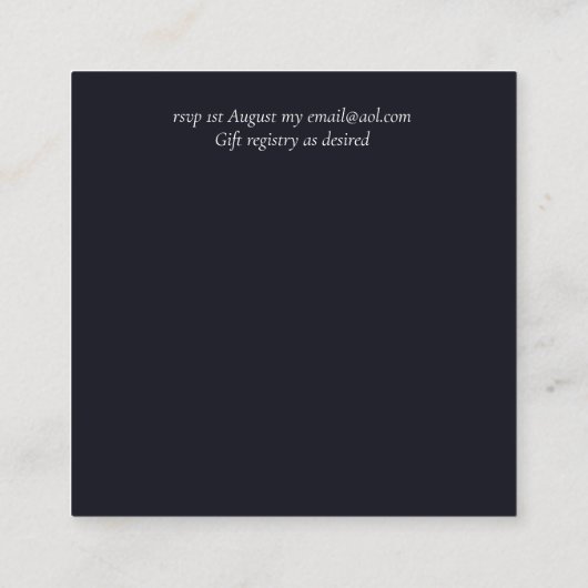 Blozende Roze Salie Bloem Bruiloft Script Budget Vierkante Visitekaartje (Achterkant)