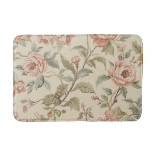 Blozende Roze Salie Groen Beige Shabby Chic Bloeme Badmat