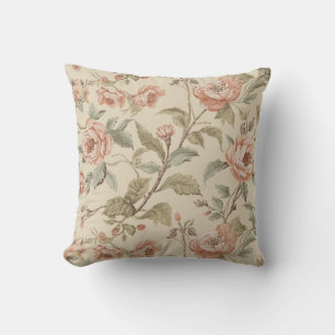 Blozende Roze Salie Groen Beige Shabby Chic Bloeme Kussen