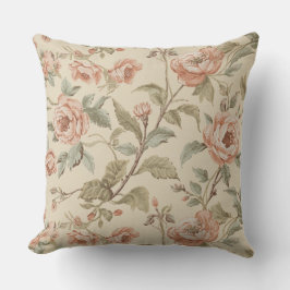Blozende Roze Salie Groen Beige Shabby Chic Bloemm Kussen