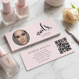 Blozende Roze Schoonheid Professionele MUA Foto Qr Mini Visitekaartje