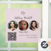 Blozende Roze Script Logo Foto Make-up Artiest Raamsticker (Huis)
