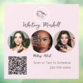 Blozende Roze Script Logo Foto Make-up Artiest Raamsticker (Vel 3)