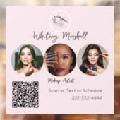 Blozende Roze Script Logo Foto Make-up Artiest Raamsticker (Vel 2)