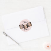 Blozende Roze Script Logo Foto Make-up Bedankt Ronde Sticker (Envelop)