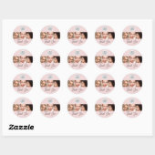 Blozende Roze Script Logo Foto Make-up Bedankt Ronde Sticker (Vel)