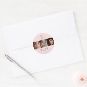 Blozende Roze Script Logo Foto Make-up Bedankt Ronde Sticker (Envelop)