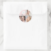 Blozende Roze Script Logo Foto Make-up Bedankt Ronde Sticker (Tas)