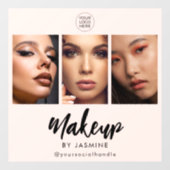 Blozende Roze Script Logo Foto Make-up Raamsticker (Vel)