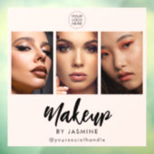 Blozende Roze Script Logo Foto Make-up Raamsticker (Vel 3)