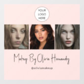 Blozende Roze Script Logo Foto Make-up Studio Raamsticker (Vel)