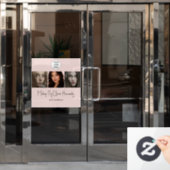 Blozende Roze Script Logo Foto Make-up Studio Raamsticker (Kantoordeur)