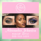 Blozende Roze Script Logo Foto Make-up Studio Raamsticker (Vel 3)