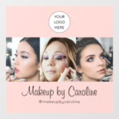 Blozende Roze Script Logo Foto Make-up Studio Raamsticker (Vel)