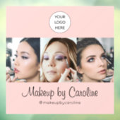 Blozende Roze Script Logo Foto Make-up Studio Raamsticker (Vel 3)