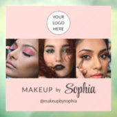 Blozende Roze Script Logo Foto Make-up Studio Raamsticker (Vel 3)