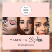 Blozende Roze Script Logo Foto Make-up Studio Raamsticker (Vel 2)
