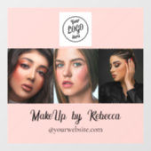Blozende Roze Script Logo Foto Make-up Studio Raamsticker (Vel)