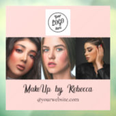 Blozende Roze Script Logo Foto Make-up Studio Raamsticker (Vel 3)