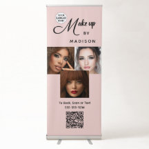 Blozende Roze Script Logo QR Code Foto Make-up