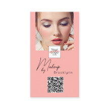 Blozende Roze Script Logo QR Code Foto Make-up