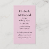 Blozende Roze Script Logo QR Code Foto Make-up Visitekaartje (Achterkant)
