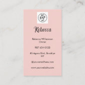 Blozende Roze Script Logo QR Code Foto Make-up Visitekaartje (Achterkant)