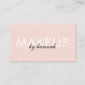 Blozende Roze Script Sociale QR Code Foto Make-up Visitekaartje (Voorkant)