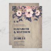 Blozende Roze Stof Blauw Roosgoud Bloemig Trouw Ch (Voorkant / Achterkant)