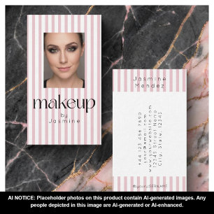 Blozende Roze Strepen Elegante Foto Make-up Arties Visitekaartje