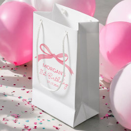 Blozende Roze Strik Verjaardagsfeestje Schattige N Klein Cadeauzakje